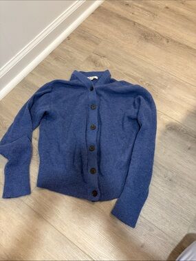 Madewell Deep Blue Button-Front Cardigan Sweater